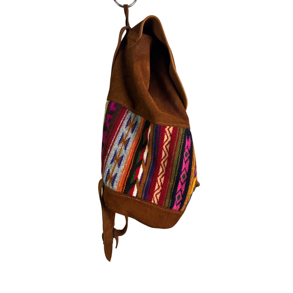 MALKY Arte Nativa Leather/Wool Mini Backpack with Aztec design - Picture 8 of 11
